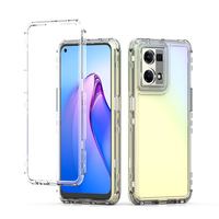 Étui de téléphone 3-en-1 antichoc magnétique transparent en acrylique cristal TPU+PC pour Oppo K12X-PinJun