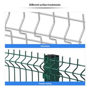 Clôture en treillis <span class=keywords><strong>m</strong></span>étallique 3D de haute qualité, sur mesure, en PVC vert pour extérieur, panneau de clôture en treillis soudé galvanisé avec poteau - Product Image 3