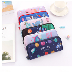 Custom Gift Promotional Cute Cartoon Zipper Neoprene Pencil Case Pencil Bags for School Office Home