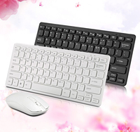 Slim Mini gaya sederhana ergonomis, nirkabel 2.4G Mouse dan Keyboard Kombo untuk Desktop/Laptop