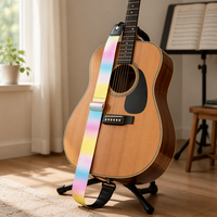 Tali Gitar Gradient Bahan Polyester Katun untuk Instrumen Musik Akustik Elektrik Bass, Dapat Digunakan Sebagai Tali Selempang Bahu