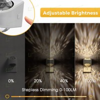 Veilleuses LOHAS avec boîtier blanc, projecteur d'étoiles LED moderne, lumière blanche chaude, projecteur de lumière nocturne à intensité variable pour chambre à coucher
