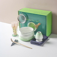 Coffret cadeau Astief personnalisé avec logo, emballage et accessoires, ensemble de fouets à matcha en céramique et porcelaine de couleur dégradée