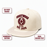 Casquettes Snapback Vintage Unisexe Personnalisées en Coton Sergé à 6 Panneaux avec Broderie 3D en Relief et Badge Numéroté, Réglables – Fabrication OEM