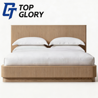 Lit en bois massif de chêne moderne de luxe TG avec rangement et intérieur texturé pour hôtel et appartement
