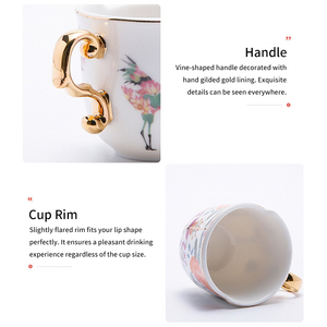Taza y Platillo de Cerámica Estilo Chino para Espresso - Juego de Café de 2 Piezas con Forma Irregular - Product Image 5