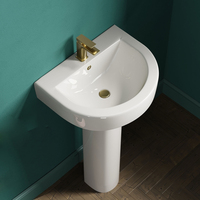 Lavabo autoportant et lavabo mural en céramique, idéal pour hôtel, avec vasque et commode intégrées