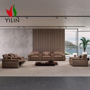 Modernes 6-Sitzer Leder Sofa Set mit Elektrischer Relaxfunktion, Ausziehbarer Massagefunktion für Heimkino und Wohnzimmer (3+2+1 Sitzplätze) - Product Image 6