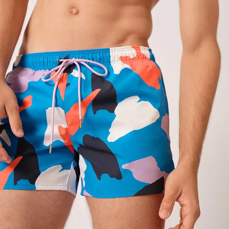 Hochwertige Bademode Herren Recycled Swim Shorts leichte Bademüllen Strandshorts individuelles Logo