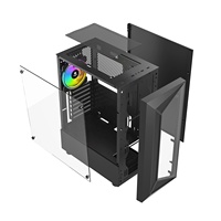 MATX Gaming USB3.0 ATX ITX Mid Tower Aluminum Alloy PC Gamer Case with Tempered Glass Side Panel for Micro ATX Computer