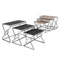 Ensemble de salle à manger pour restaurant, équipement de restauration commercial, table de buffet pliante multifonction en acier inoxydable, banquet d'hôtel, moderne