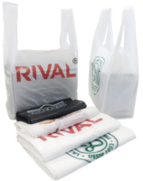 Sacs shopping en plastique avec poignées, personnalisés avec logo, directement de l'usine - Achetez des sacs en plastique pour supermarché