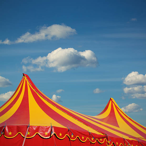 Lona de PVC Brillante Impermeable y Resistente de 680 g/m² en Rojo y Amarillo, Rollo de Vinilo para Carpas de <span class=keywords><strong>Circo</strong></span> - Product Image 3