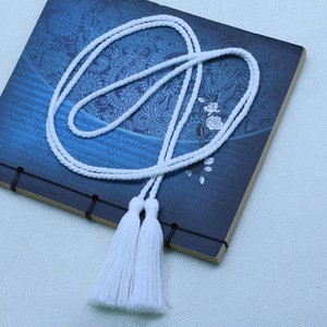 Reine Baumwolle 4mm Drei-Strang-Seil doppelseitiges langes Tassel Bekleidung Gürtel Zubehör Tasche hängendes Tassel - Product Image 6