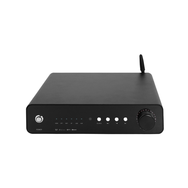 V 2x120W Stereo Amplifier with HDMI ARC Optical USB Input Bluetooth 5.0 Amp Home Theater Audio Upgrade