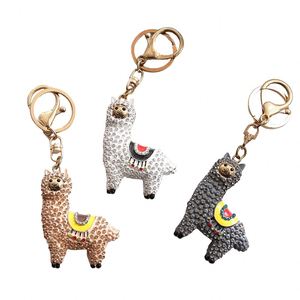 Llavero de Llama con Pedrería Brillante, Llaveros de Llama con Cristales, Bonito Llavero de Cristal, Colgante para Bolso de Mujer, Llavero para Coche, Llavero de Cordero, Llaveros de Alpaca - Product Image 1