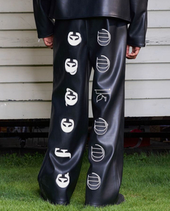 Pantaloni larghi larghi a gamba dritta con logo personalizzato di alta qualità - Product Image 3