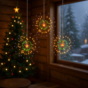 Ensemble de 10 petites lumières multicolores en cuivre pour décorations de fêtes - Product Image 2