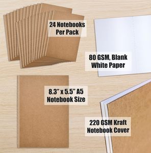 Carnet de croquis de qualité supérieure avec couverture en papier kraft 220 GSM, papier vierge A5 80gsm, robuste et durable - Product Image 4