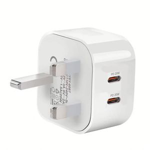 Factory UK PD 40W Dual USB-<b>C</b> 3 Pin Wall <b>Plug</b> QC3.0 USB <b>Type</b> <b>C</b> Charger Socket USB <b>C</b> Power <b>Adapter</b> for Phone 15 16 for For Samsung - Product Image 3