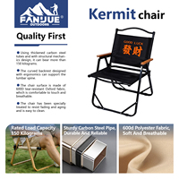 Chaise de camping pliable en bois style Kermit, légère et portable, pour le camping en bord de route, logo personnalisé, fourniture en gros d'usine
