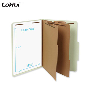 25-Pack Gray/Green Letter Size 2.5 Inch Expansion 2 <strong>Dividers</strong> Pressboard Classification Paper File <strong>Folder</strong> with Fasteners - Product Image 2