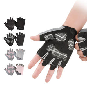 Gants de cyclisme demi-doigts respirants et à séchage rapide pour l'été, avec rembourrage anti-choc et découpes aux paumes - Product Image 1