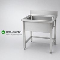 Évier commercial en acier inoxydable 201 304 avec revêtement autonettoyant, résistant à la corrosion, autoportant, adapté à une utilisation en cuisine