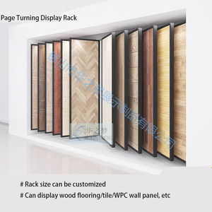 Tùy Chỉnh Trang Lần Lượt Cuốn Sách Gạch Hiển Thị Đứng UV Hội Đồng Quản Trị PVC Tấm Đá Cẩm Thạch Hiển Thị Giá Đá Gốm Lvt Laminate Hiển Thị Sàn Giá - Product Image 2