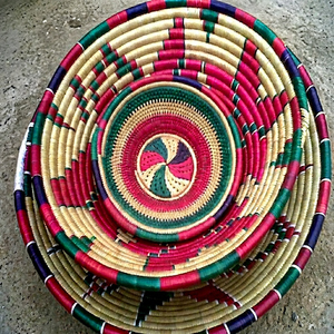 Paniers muraux multifonctionnels en bambou de haute qualité, tissés à la main, style Art Déco - Product Image 1