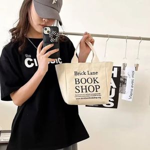 Custom logo Big <strong>Small</strong> Beige <strong>Black</strong> Girl Shopping Gift Cotton Canvas Shopping Tote <strong>Bag</strong> with Reinforced Handle - Product Image 3