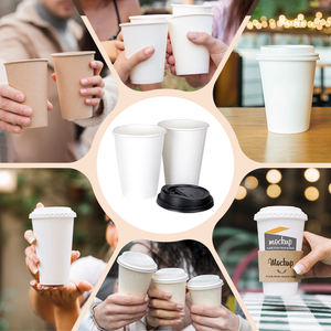 แก้วกาแฟกระดาษรักษ์โลก พิมพ์โลโก้ได้ รีไซเคิลได้ ย่อยสลายได้ สำหรับเครื่องดื่มร้อน ลาเต้ <span class=keywords><strong>แบบ</strong></span>นำกลับ โรงงานผลิตโดยตรง - Product Image 2