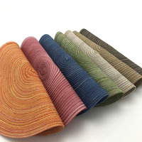 Sets de table classiques ronds tressés en polyester écologique pour tables à manger, résistants à la chaleur