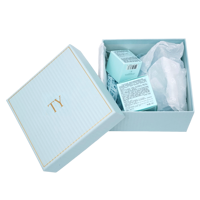 Boîte cadeau rigide nervurée de luxe, imperméable, avec estampage à chaud doré, pour emballage de coffret cosmétique et de produits de soin de la peau