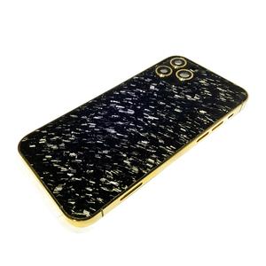 Convient pour <span class=keywords><strong>iPhone</strong></span> <span class=keywords><strong>12</strong></span> <span class=keywords><strong>PRO</strong></span> <span class=keywords><strong>MAX</strong></span> plaque arrière de ceinture plaquée or véritable avec boîtier en or à grain aléatoire - Product Image 6