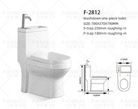 WC monobloc moderne avec robinet intégré, économie d'eau, idéal pour hôtels