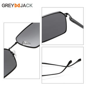 Lunettes de soleil carrées élégantes pour hommes, monture en acier inoxydable, lentille noire TAC, protection UV400, type 3, pare-soleil G023 - Product Image 3