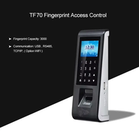 Terminal de Control de Acceso a Puertas TF70 con Software en la Nube, Desbloqueo por Aplicación de Teléfono Inteligente, Teclado Táctil, Huella Dactilar Biométrica y RFID