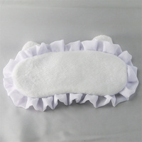 Masque pour les yeux Easetrip personnalisé, super mignon, en peluche blanche, satiné, luxueux, moelleux, certifié norme européenne, 19x9cm