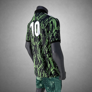 Maillot de football personnalisable à col polo en V, séchage rapide, anti-humidité pour une performance optimale le jour du match - Product Image 3