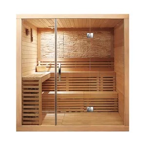 호화스러운 나무로 되는 Sauna 및 증기 결합된 방 Sauna Bath 가정 건조한 목제 방 샤워 오두막 증기 Sauna 방