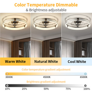 Hiện đại thời trang LED ánh sáng Quạt 6-tốc độ điều chỉnh tốc độ gió điều khiển độ sáng ứng dụng từ xa điều khiển cho phòng ngủ Acrylic đèn - Product Image 3