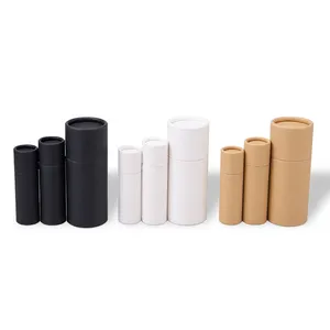 Großhandel Papier Lippen balsam Kraft weiß schwarz Deodorant recycelbares Papier Push-up Tube Behälter 0,3 Unzen 0,5 Unzen 2 Unzen Behälter