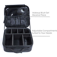 Trousse de Maquillage Portable de Voyage en PU Imperméable de Haute Qualité avec Fermeture Éclair, Grande Capacité, Logo Personnalisé, Noir PVC Candy