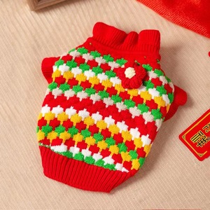 Puppy Sweater Winter Knit Clothes For Small Dogs Bichon Frise Pomeranian Schnauzer Teddy <b>Bear</b> Pet Apparel <b>Pink</b> Red 3D Floral - Product Image 2