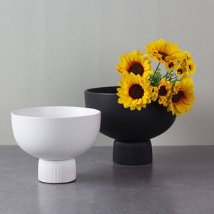 Vase rond en céramique blanc et noir, décoration écologique pour la maison, pour hôtel et mariage, pot à <span class=keywords><strong>fleurs</strong></span> <span class=keywords><strong>moderne</strong></span> minimaliste - Product Image 4