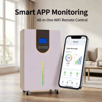 Système solaire hors réseau tout-en-un 10 kW, 16 kWh, batterie LiFePO4 de qualité A, onduleur hybride à onde sinusoïdale pure 230 V, WiFi, MPPT, port RV, type C