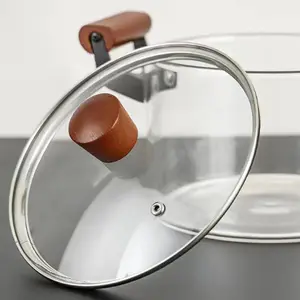 2.5Lcookware Soep Bouillon Kookpot Amerikaanse Stijl Aangepaste Logo Borosilicaat Glazen Steelpan