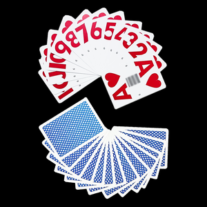 Cartes à jouer personnalisées avec code-barres, 0,3 mm, 100 % plastique, imperméables, index jumbo, lettres épaisses, cartes de <span class=keywords><strong>poker</strong></span> professionnelles pour <span class=keywords><strong>casino</strong></span> - Product Image 1