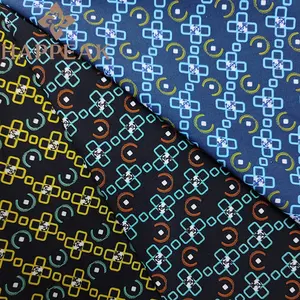 HAPPEAK Pure Liberty Lawn Cotton Fabric Anchor Hook Geometric Pattern Custom Digital Printed Cotton Fabrics